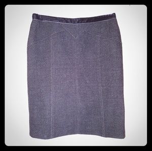 MJ Black tweed skirt with velvet trim